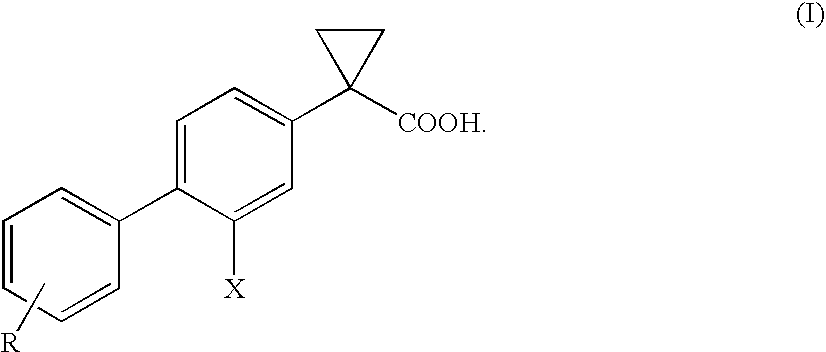 Process of preparing derivatives of 1-(2-halobiphenyl-4-yl)-cyclopropanecarboxylic acid