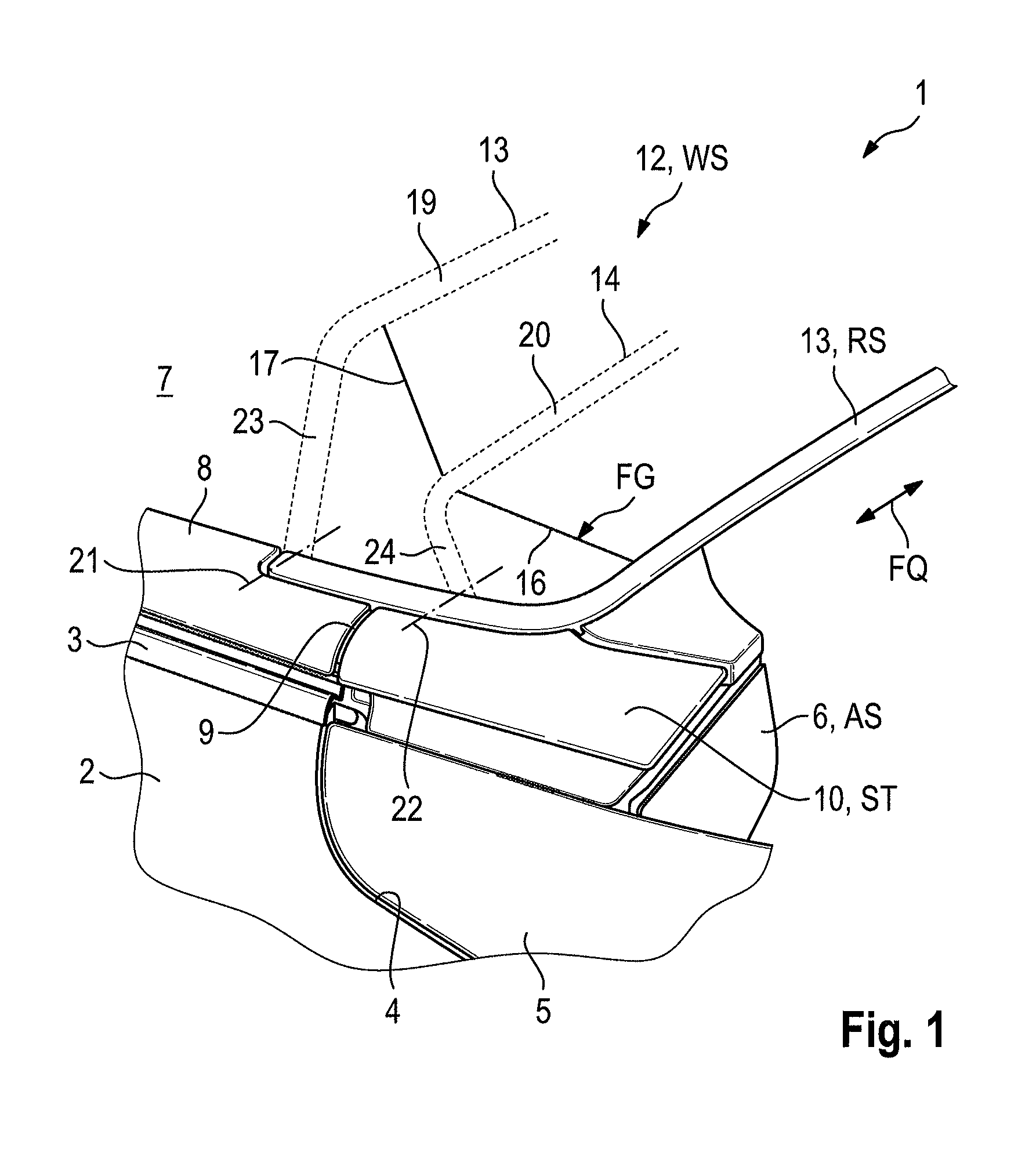 Convertible having a convertible top and a windbreak device