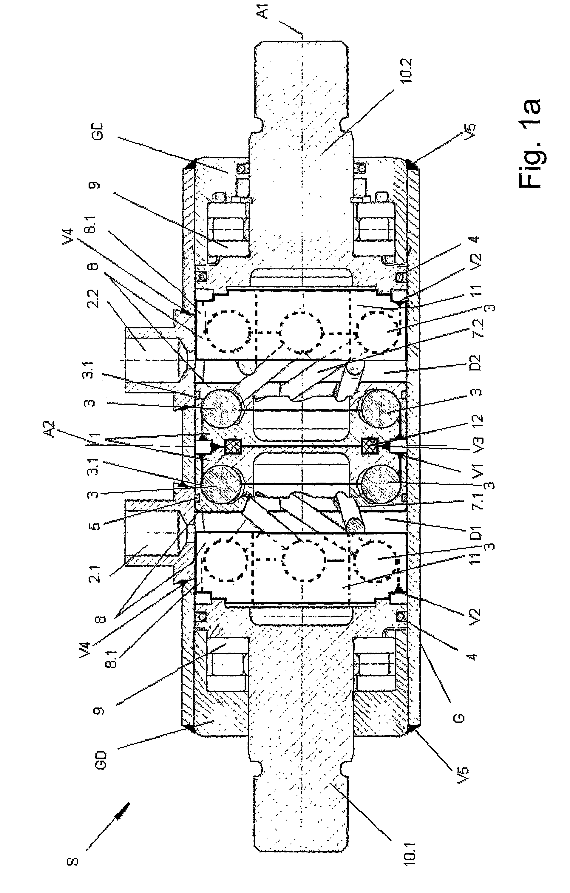 Apparatus for compensating and/or transmitting forces or torques and rotational movements between two components