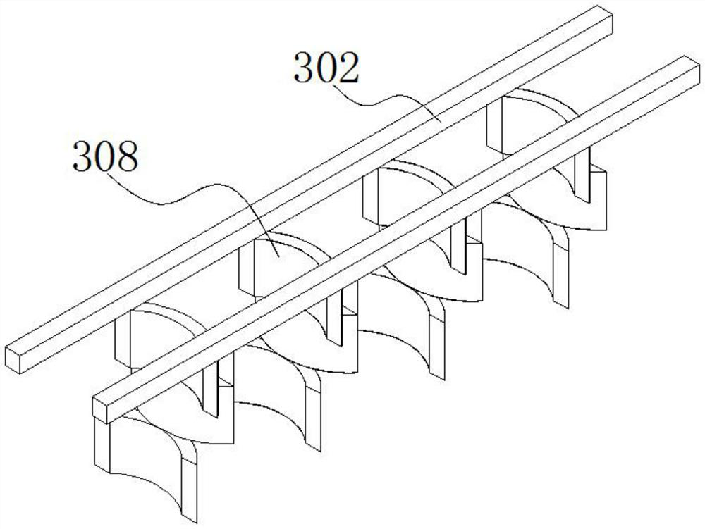 Arc-shaped plate reciprocating pushing type optical module heat dissipation device