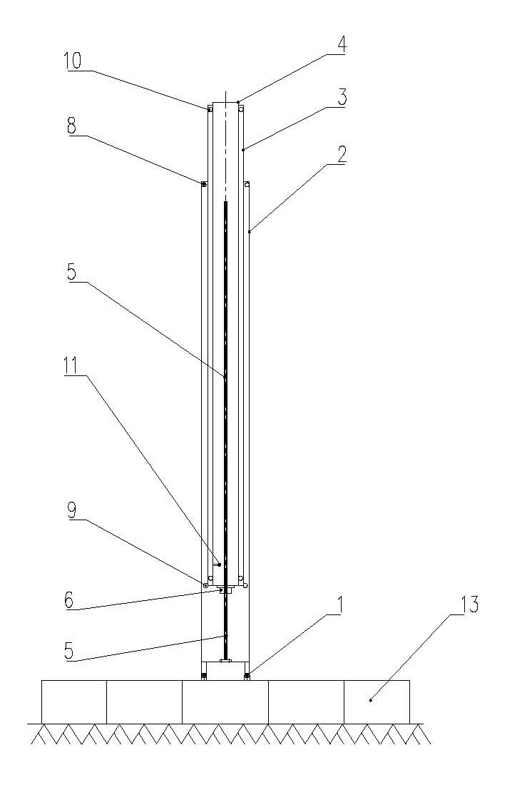 Elevator socket-type tower body, mobile communication base station and mounting method for tower body
