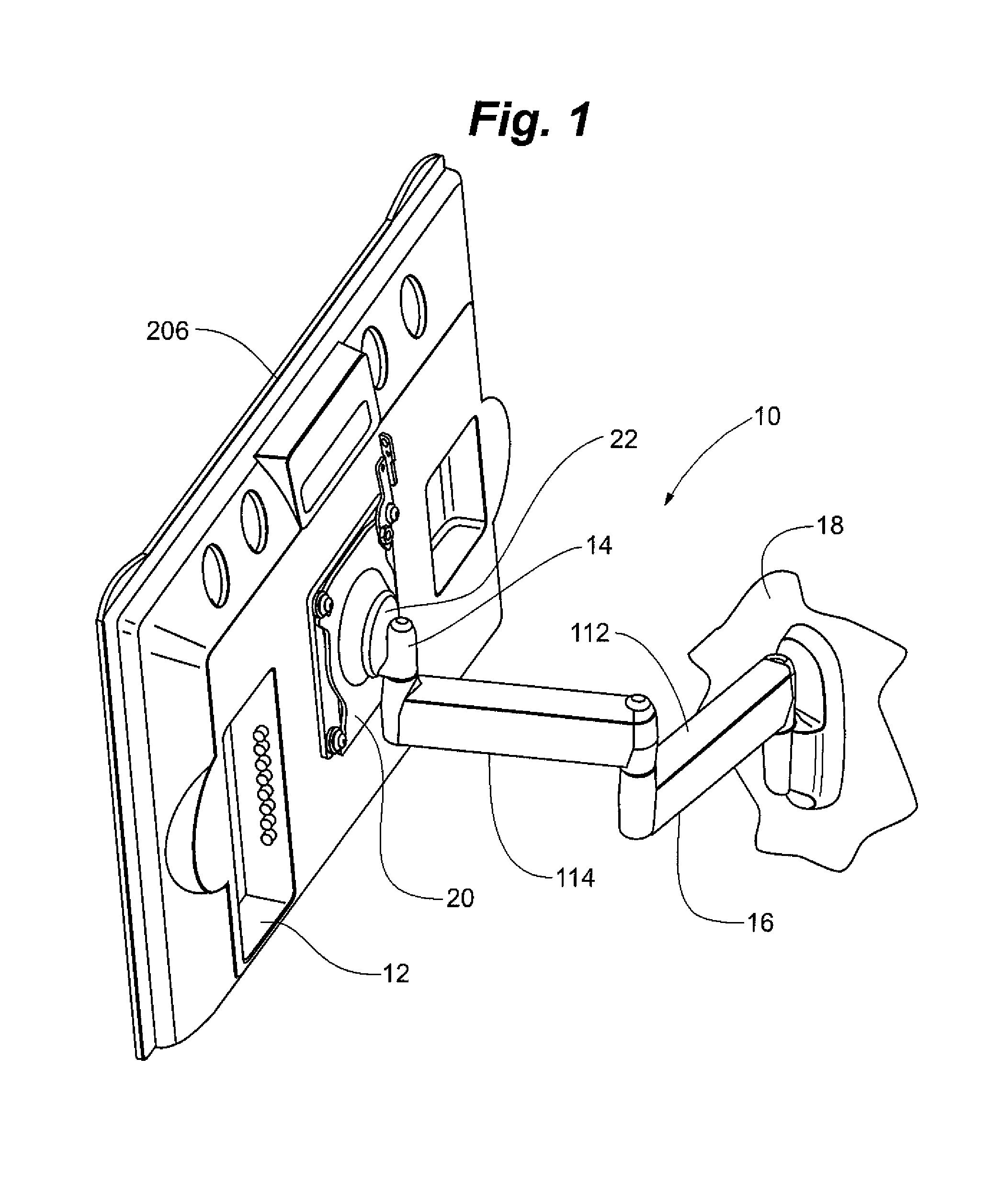 Self-balancing adjustable mounting system with friction adjustment