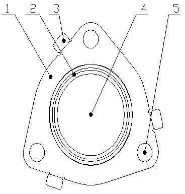 Flat-face flange sealing gasket for automotive exhaust system
