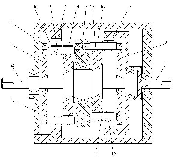 Two-stage movable tooth speed reducing transmission device