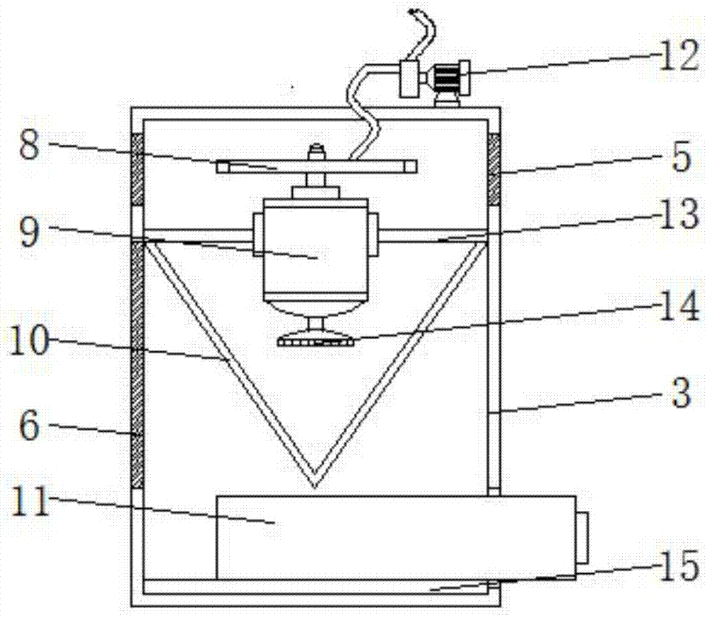 Wood slab grinding and dust-collecting device