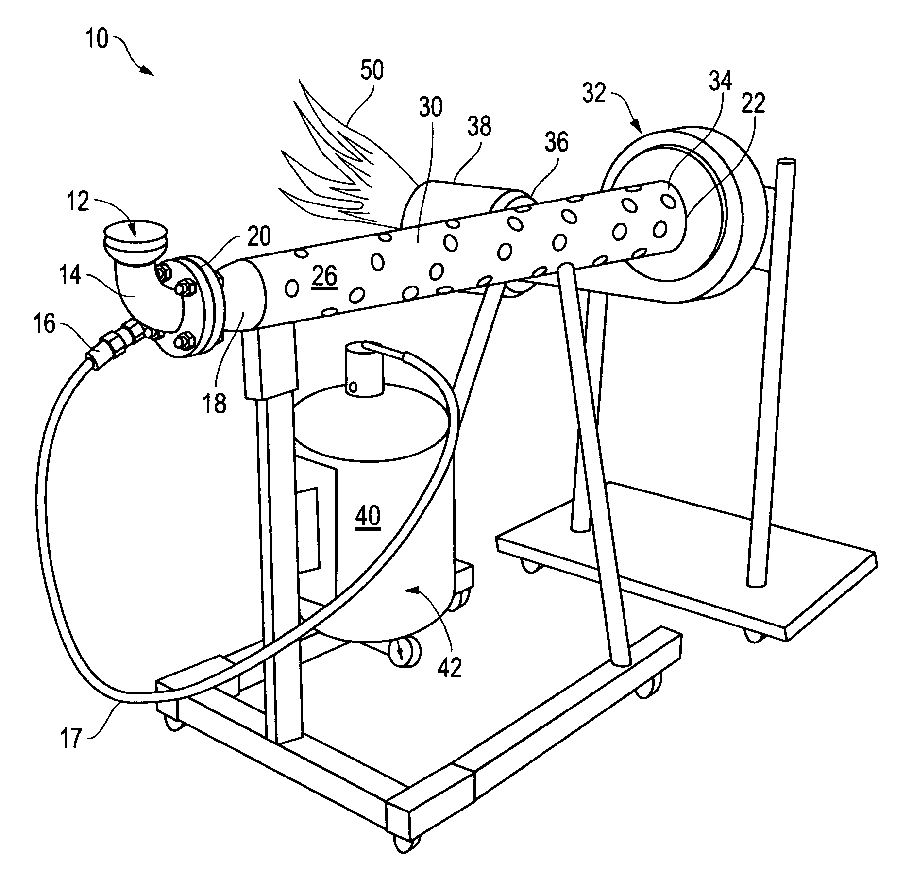 High velocity burner apparatus and method