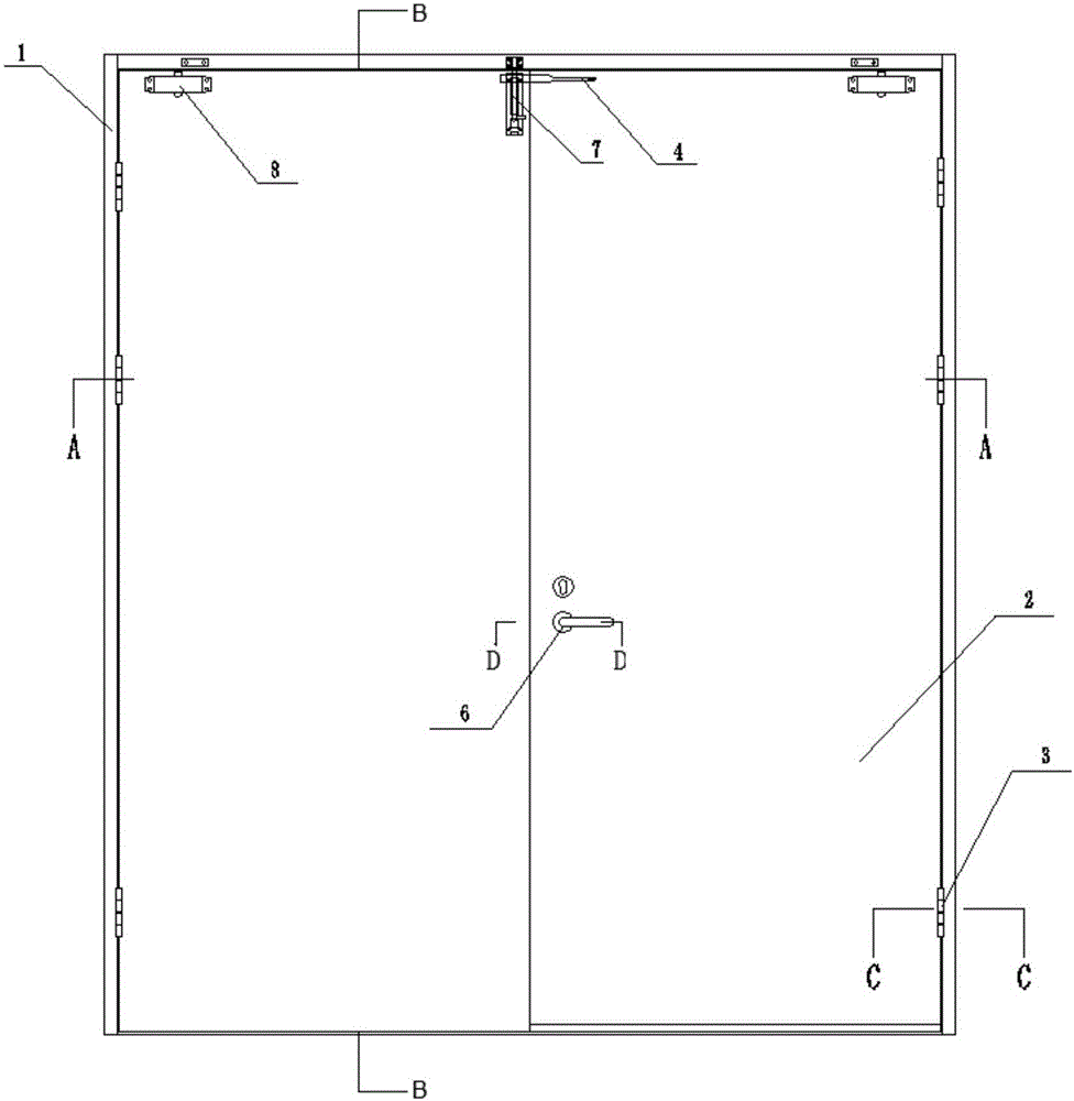 Double-side opening type wooden heat insulation fireproof door