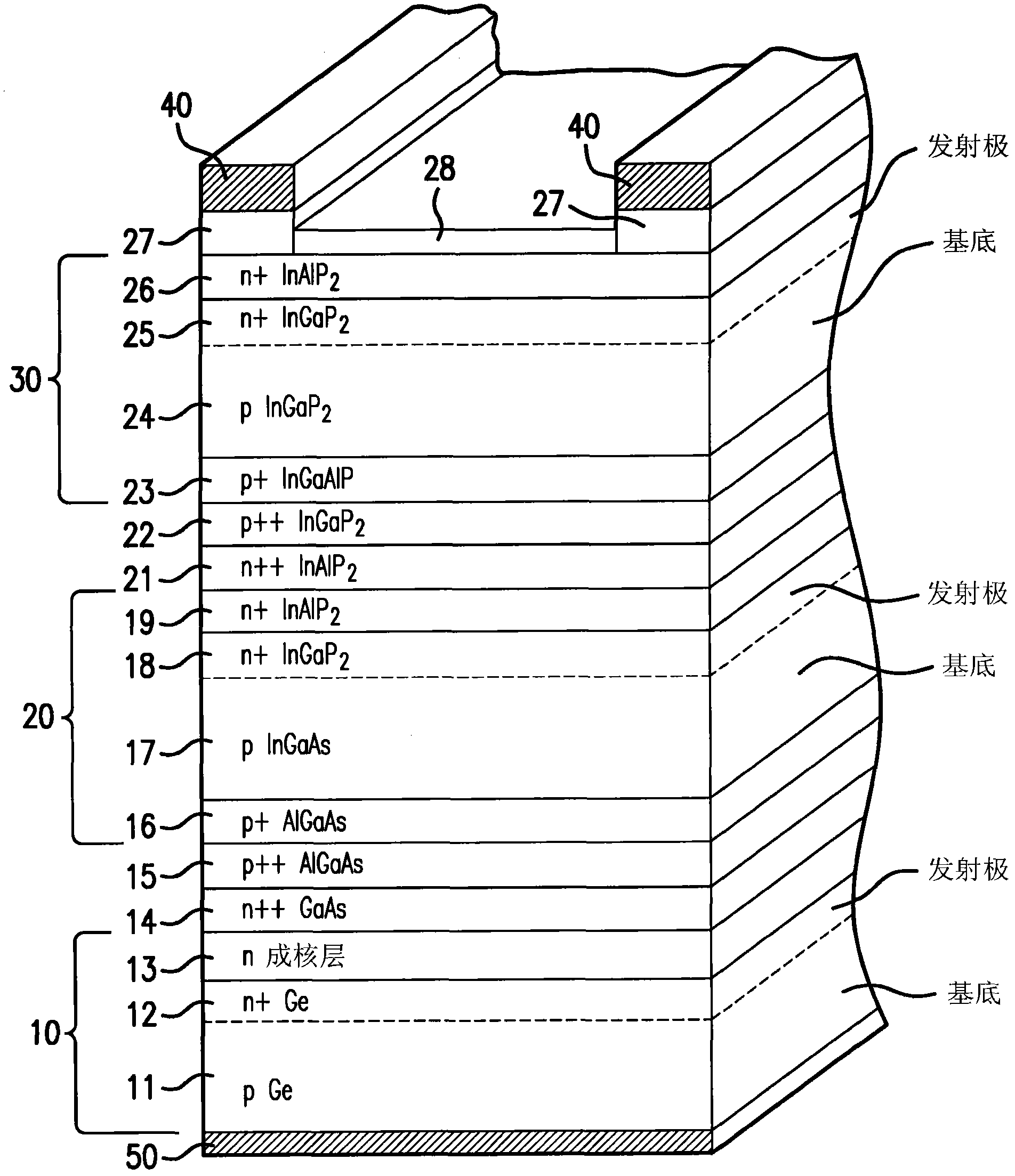 Grid design used for III-V compound semiconductor cell