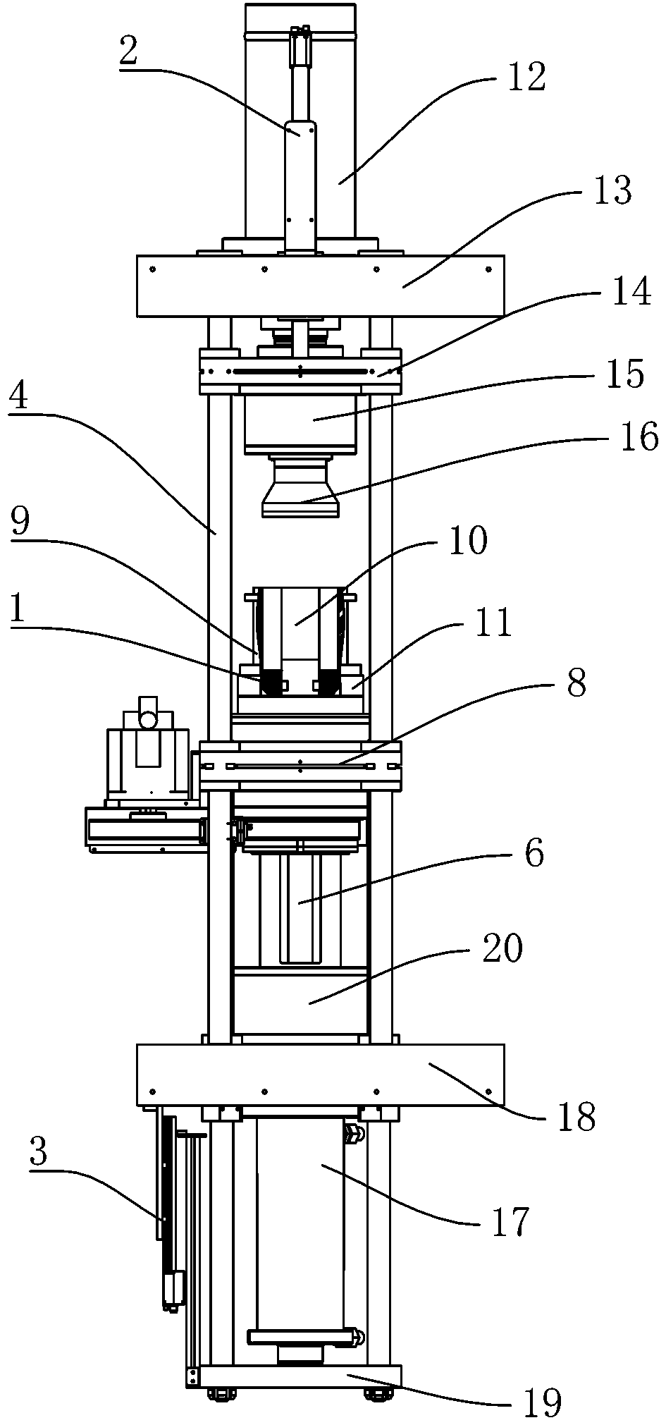 Forming device of full-automatic radiation ring floating type magnetic field forming press