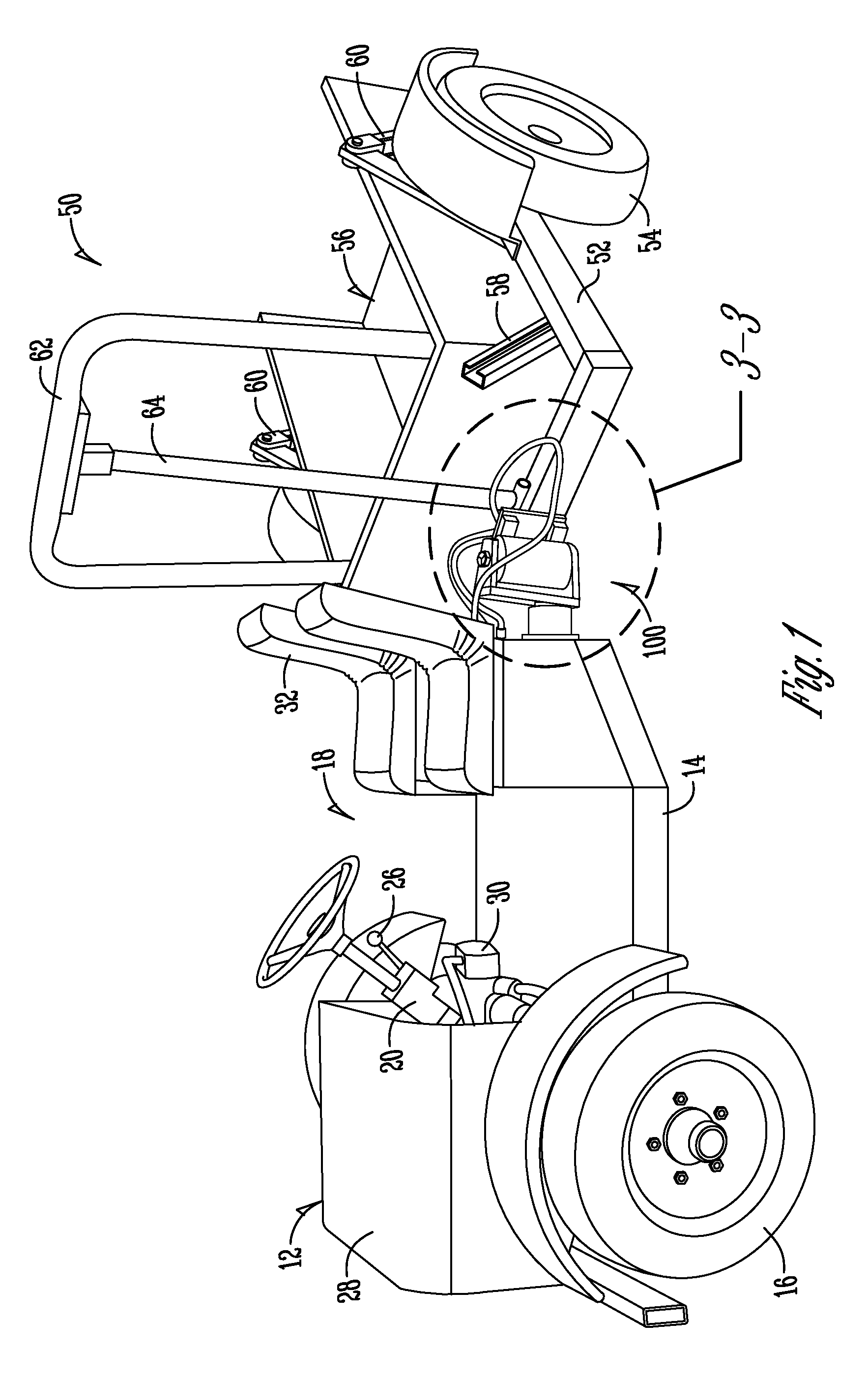Center-pivot steering articulated vehicle