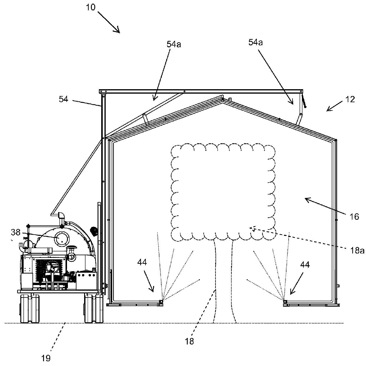 Movable heat applicator for providing thermotherapy to trees