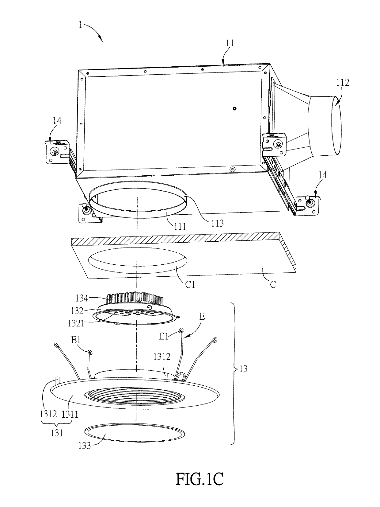 Ventilation system and ventilation fan with lamp