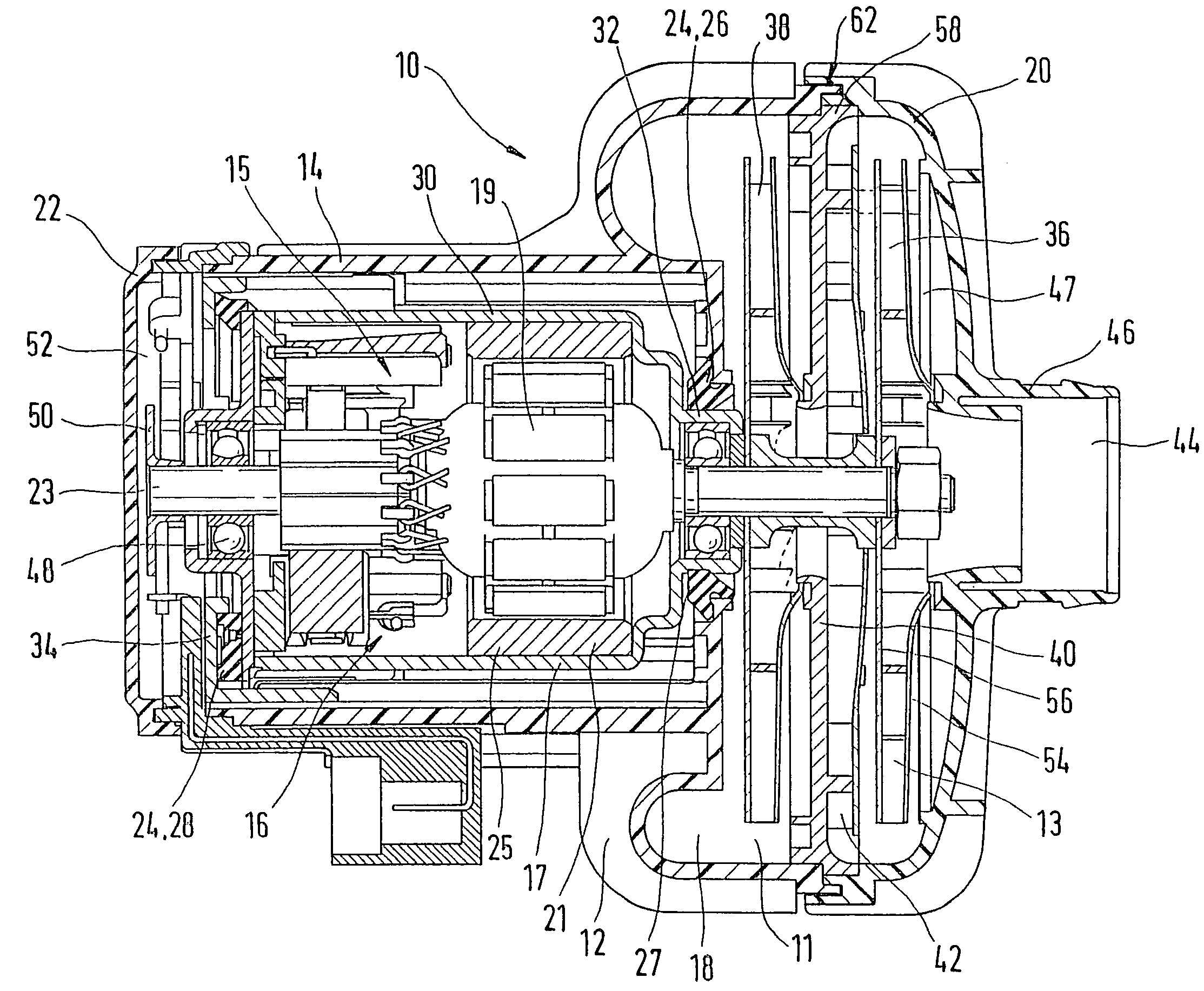 Electrically driven air pump and method for the production thereof