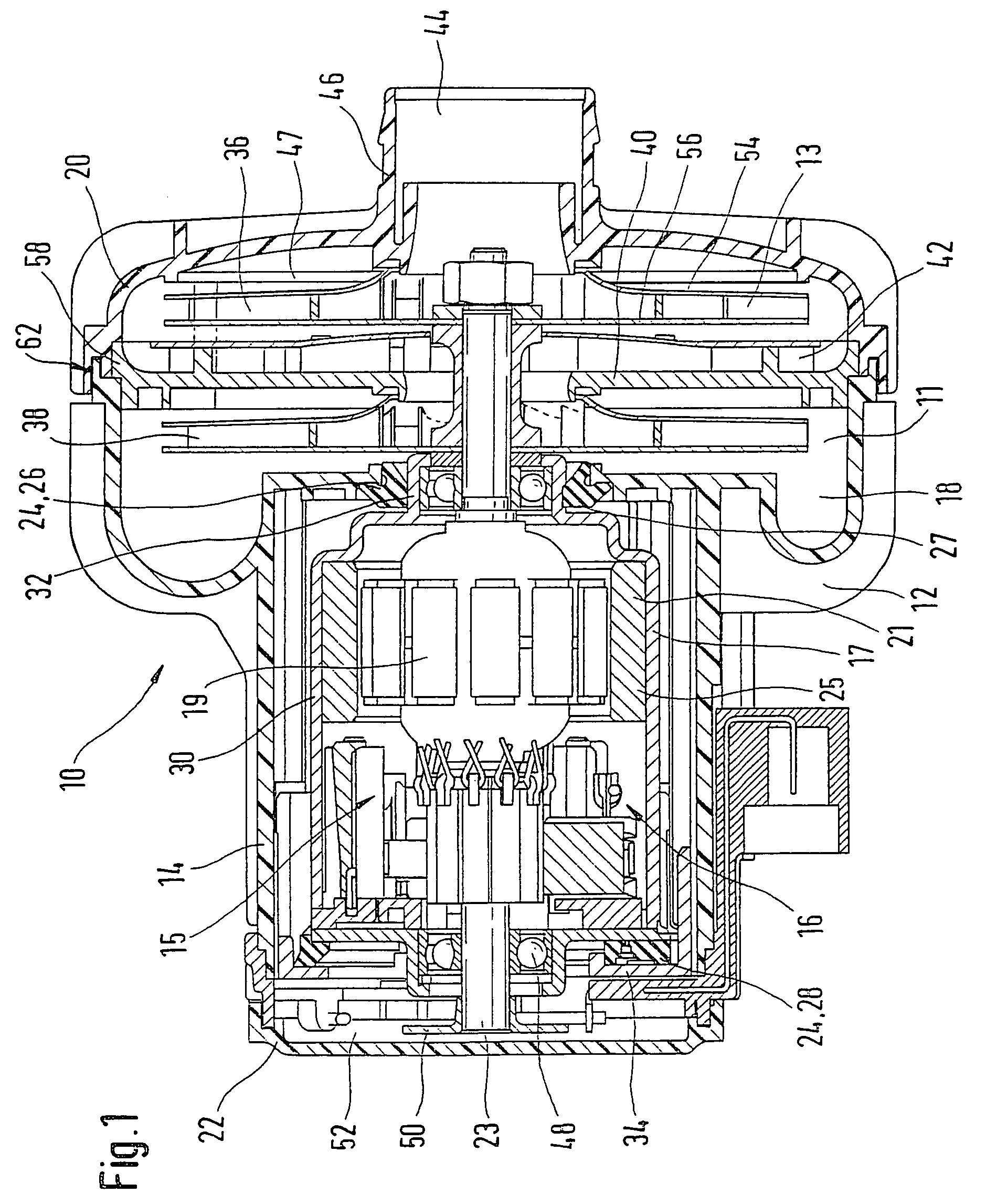 Electrically driven air pump and method for the production thereof