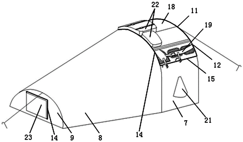 Backpack and tent integrated camping tool