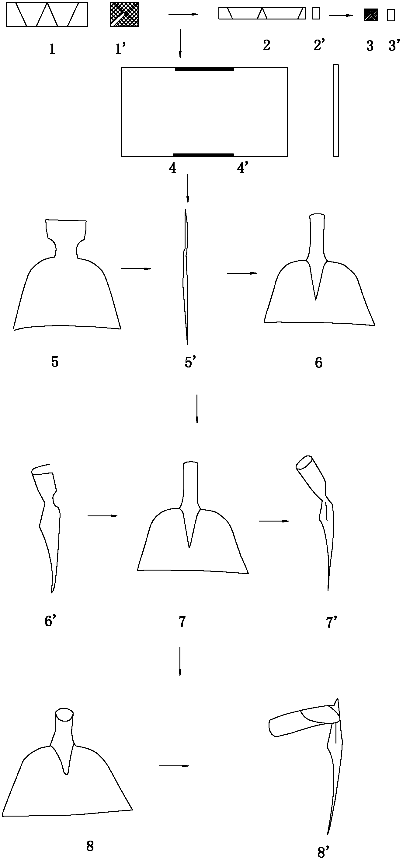 Method for processing steel plane hoe