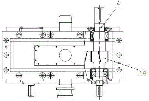 One-inlet and six-outlet integrated pipe rolling gearbox