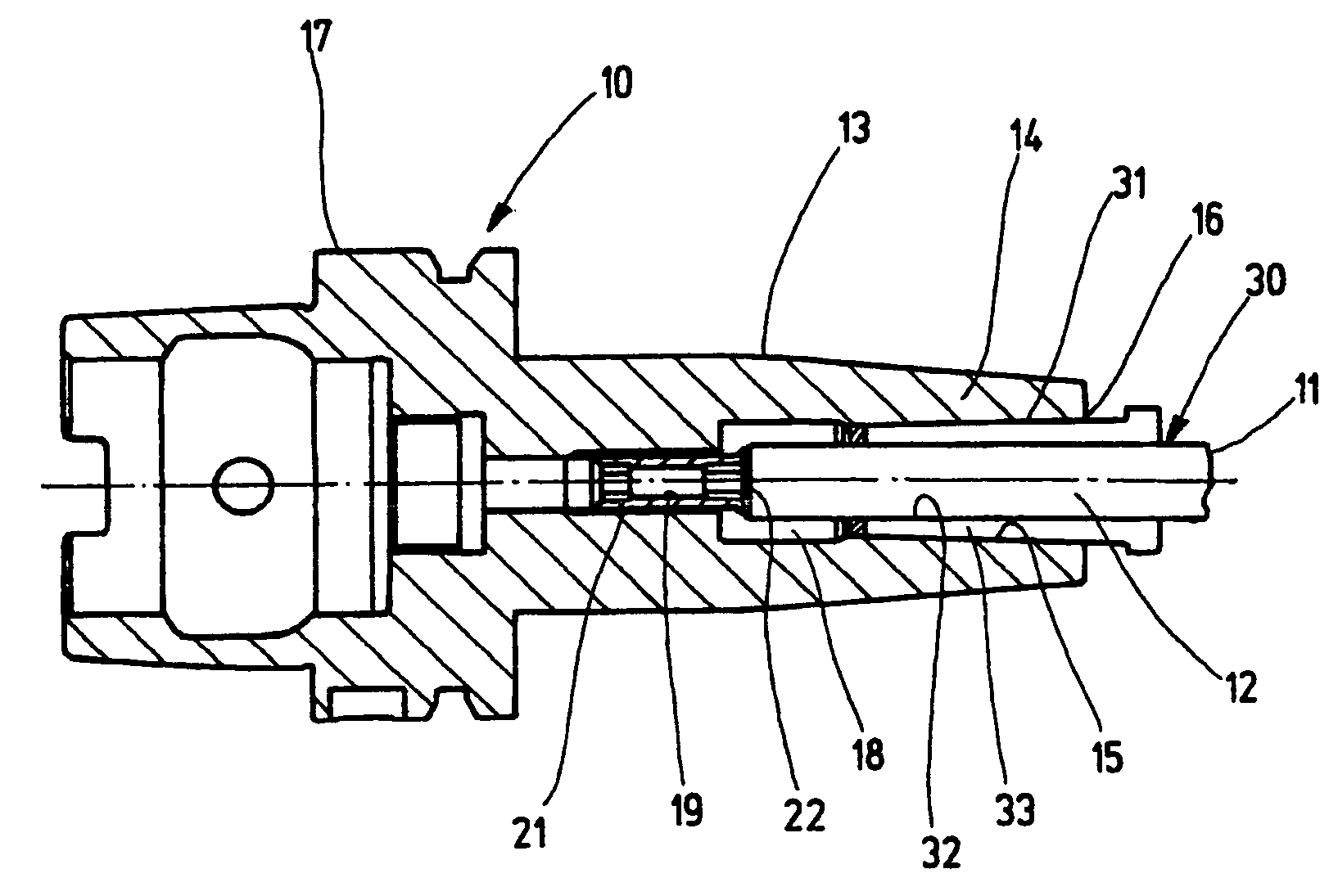 Tool holder for shrink-fit attachment of rotating tools with predominantly cylindrical shafts
