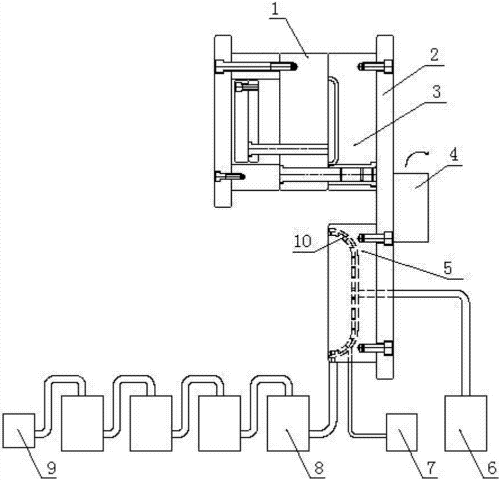 In-mold vacuum spraying device