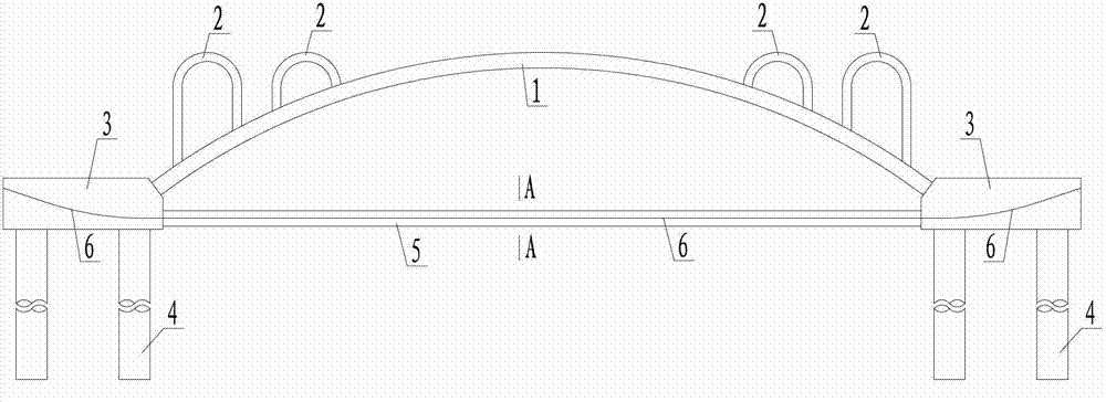 Deck type open shoulder arch bridge and constructing method thereof