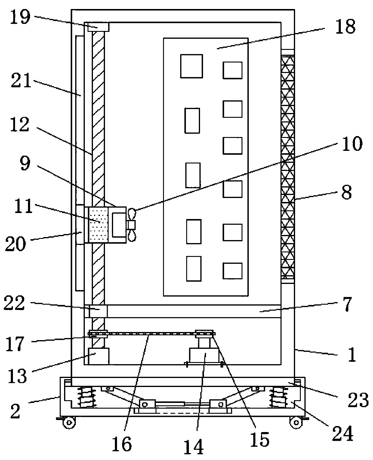 A switch cabinet with high heat dissipation