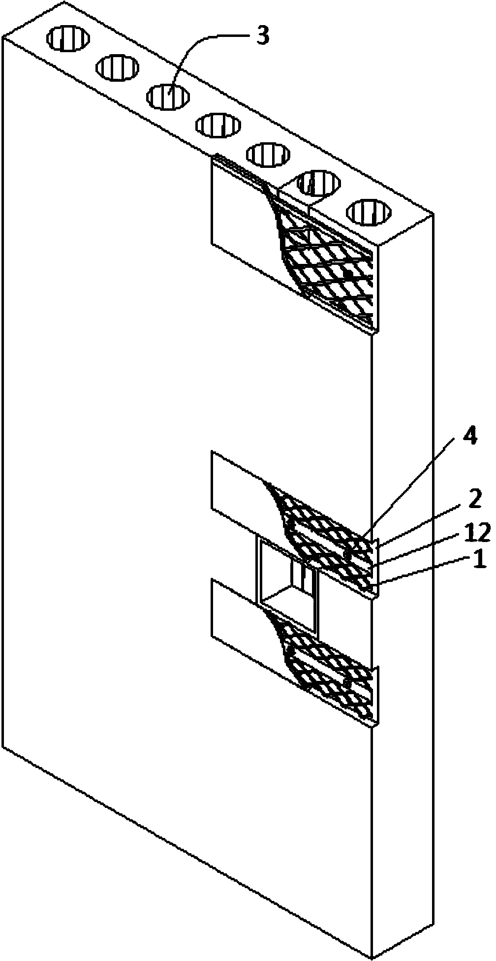 Construction method and special component for increasing partial strength of precast concrete wall panel