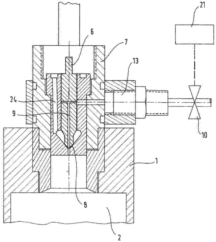 Internal combustion engines with fuel injection nozzles having an additional mechanism for introducing a combustion-promoting medium into the combustion chamber