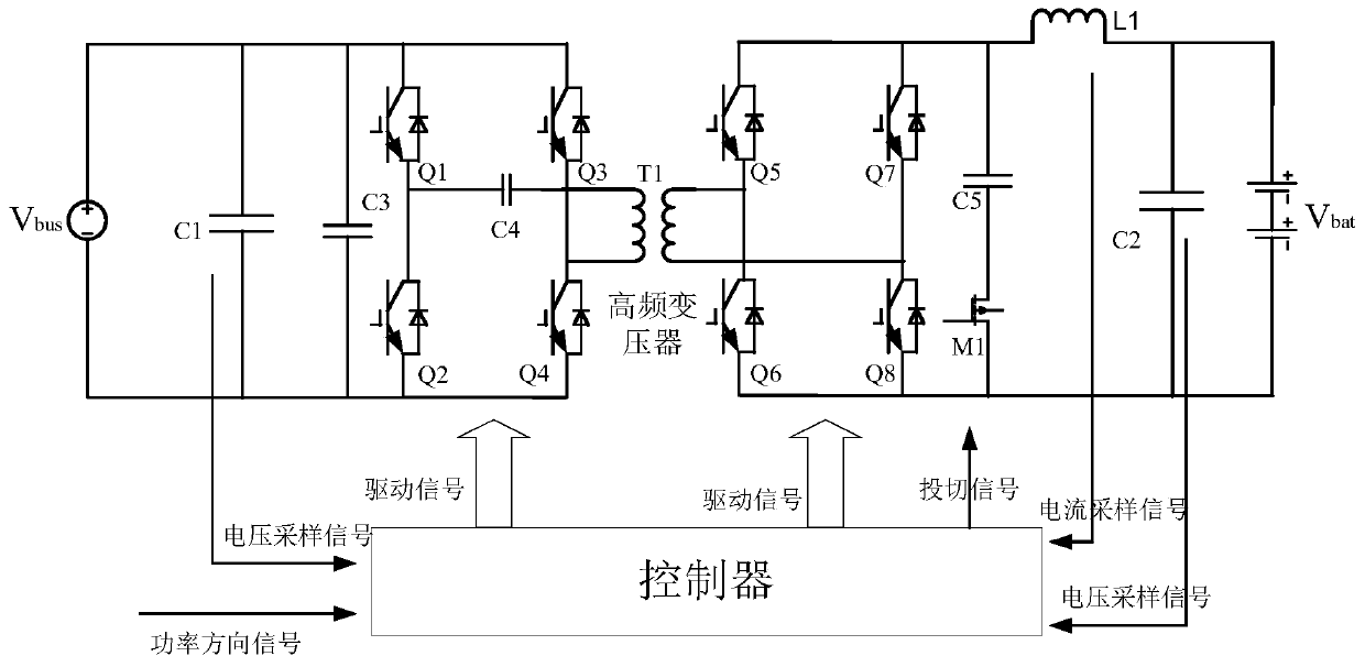 A bidirectional isolated dcdc converter for suppressing peak voltage and its control method