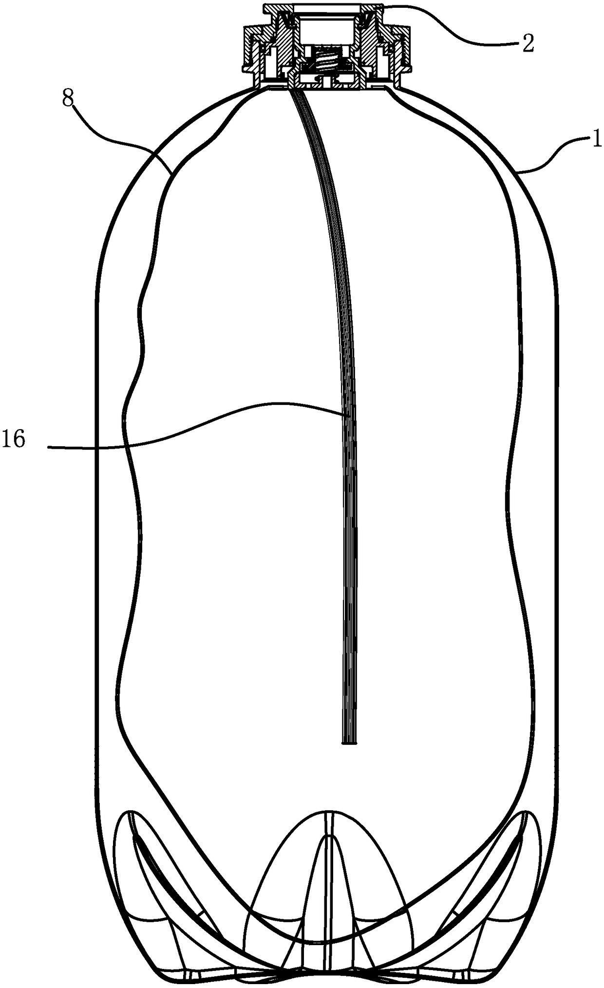 Wine outlet structure of a plastic wine barrel