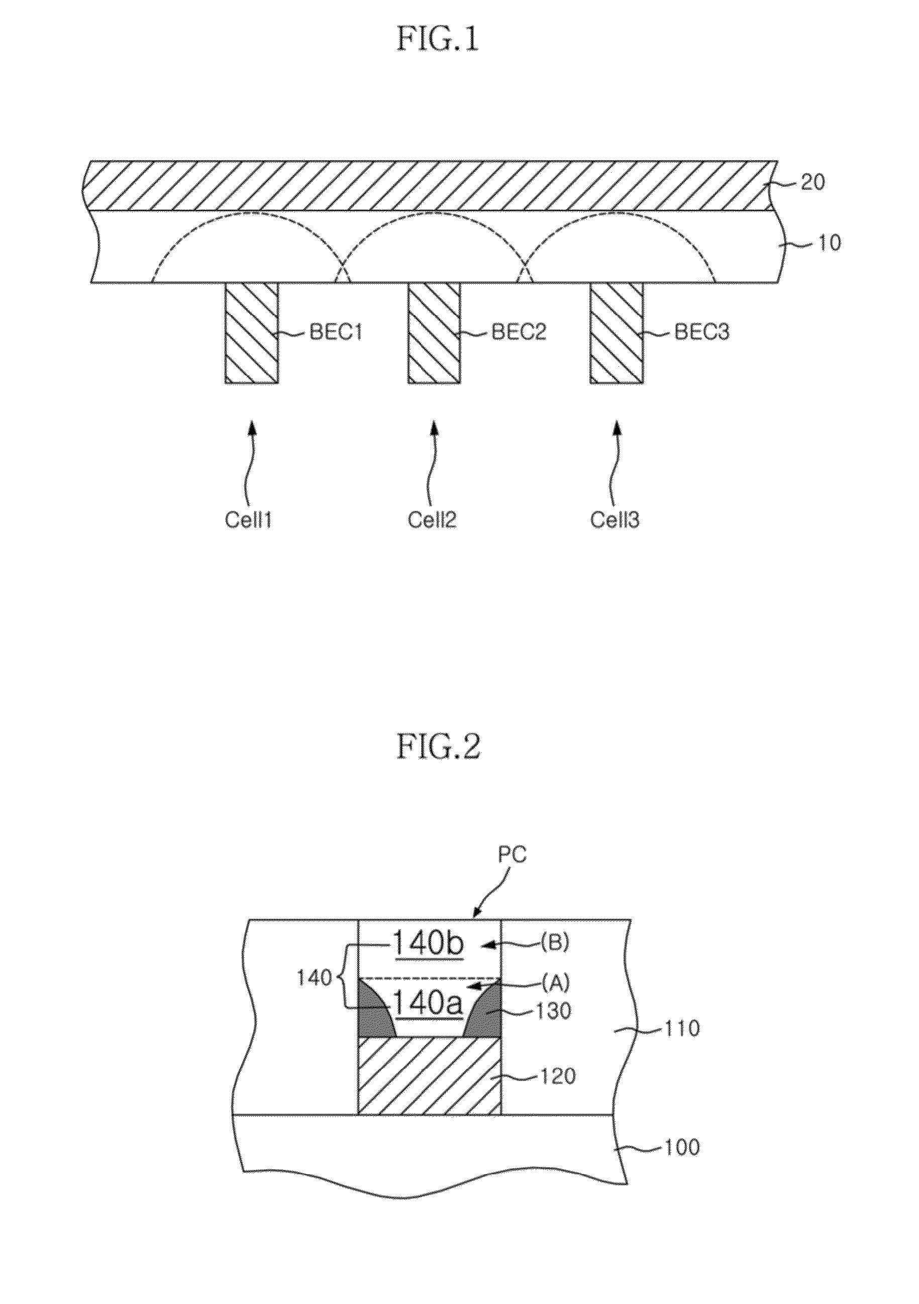 Phase-change memory device having phase-change region divided into multi layers and operating method thereof