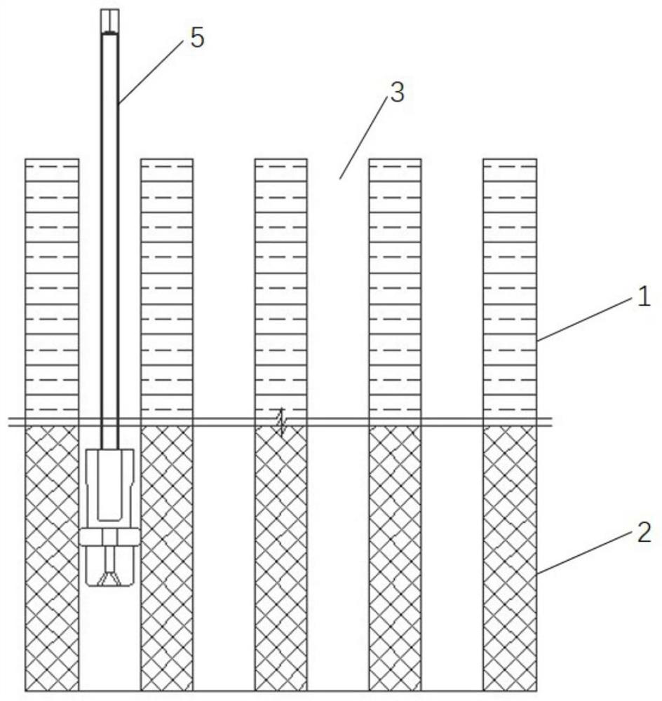 Construction method for foundation pit wall body of complex stratum with soft upper part and hard lower part