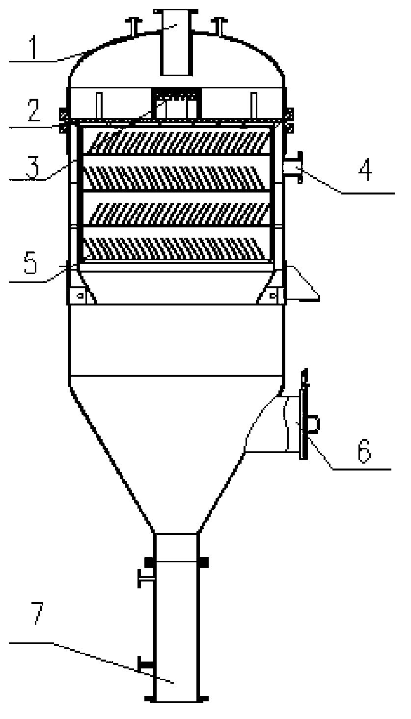 Dispersion liquid film type absorption tower used for organochlorosilane concentrated acid hydrolysis