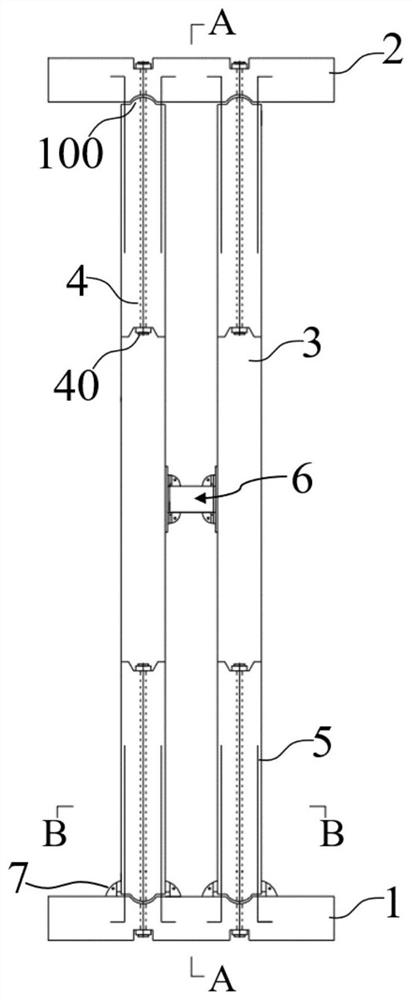 Double-limb thin-wall pier with swing self-resetting function and for rigid-frame bridge