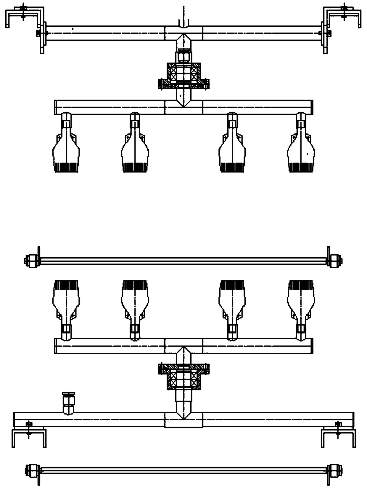 Air blowing system with rotary air pipe