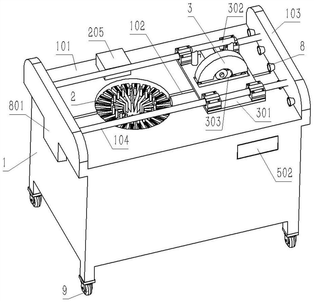 Multi-angle building block cutting and waste crushing device