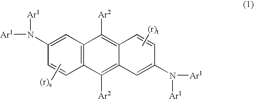 Electroluminescent device containing an anthracene derivative