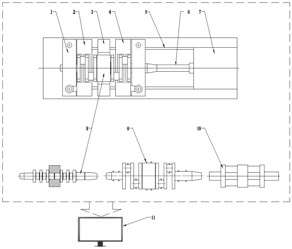 Small aviation piston engine crankshaft butt joint measuring device