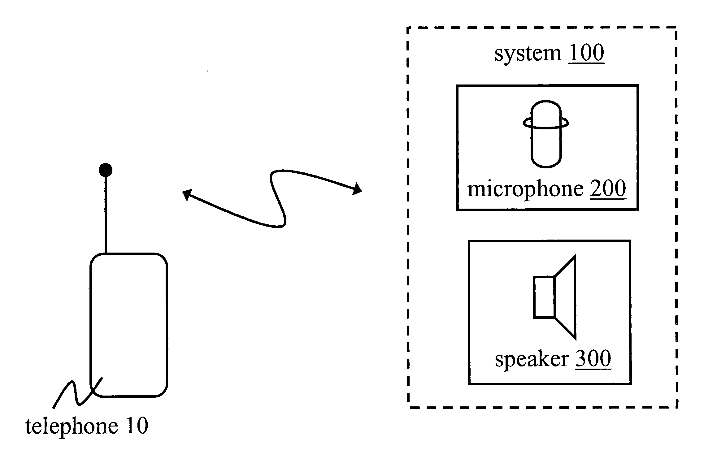 Audio communications system including wireless microphone and wireless speaker