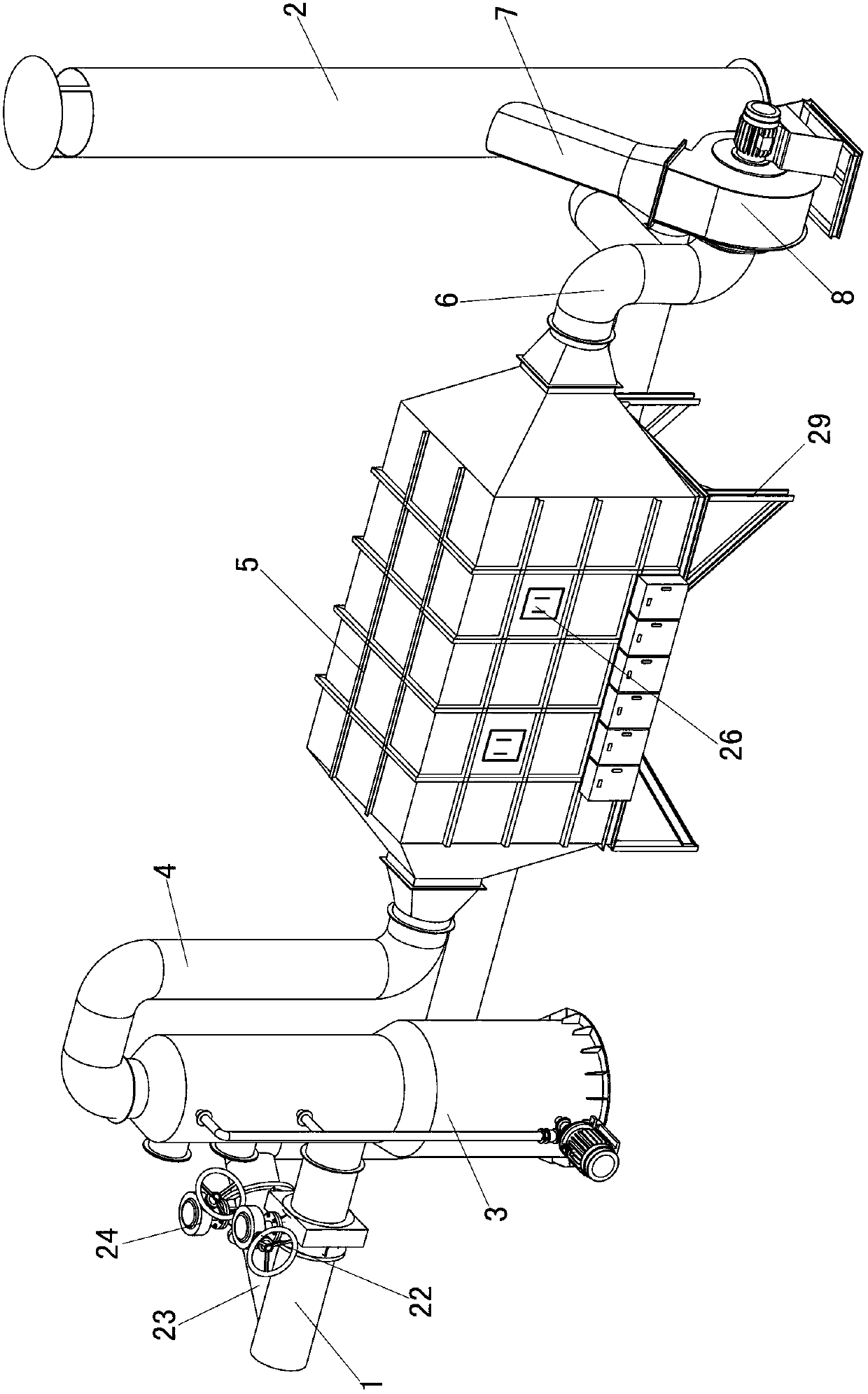 Inhomogeneous field strength plasma waste gas processing apparatus and processing system thereof