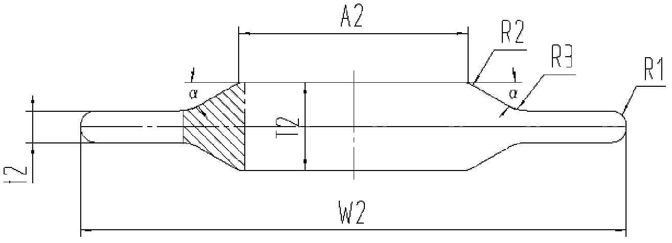 Strip plate section form for machining T-section metal strips