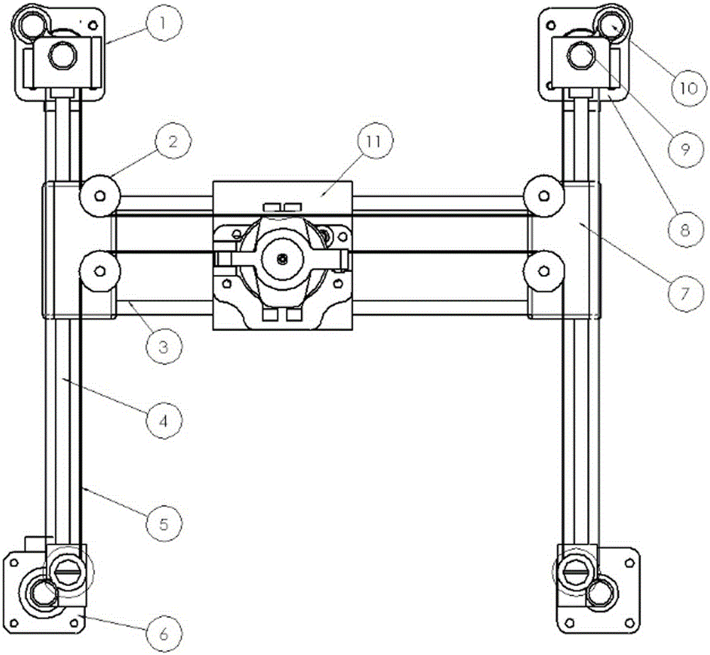 X-Y axis linkage device and linkage method of 3D printer