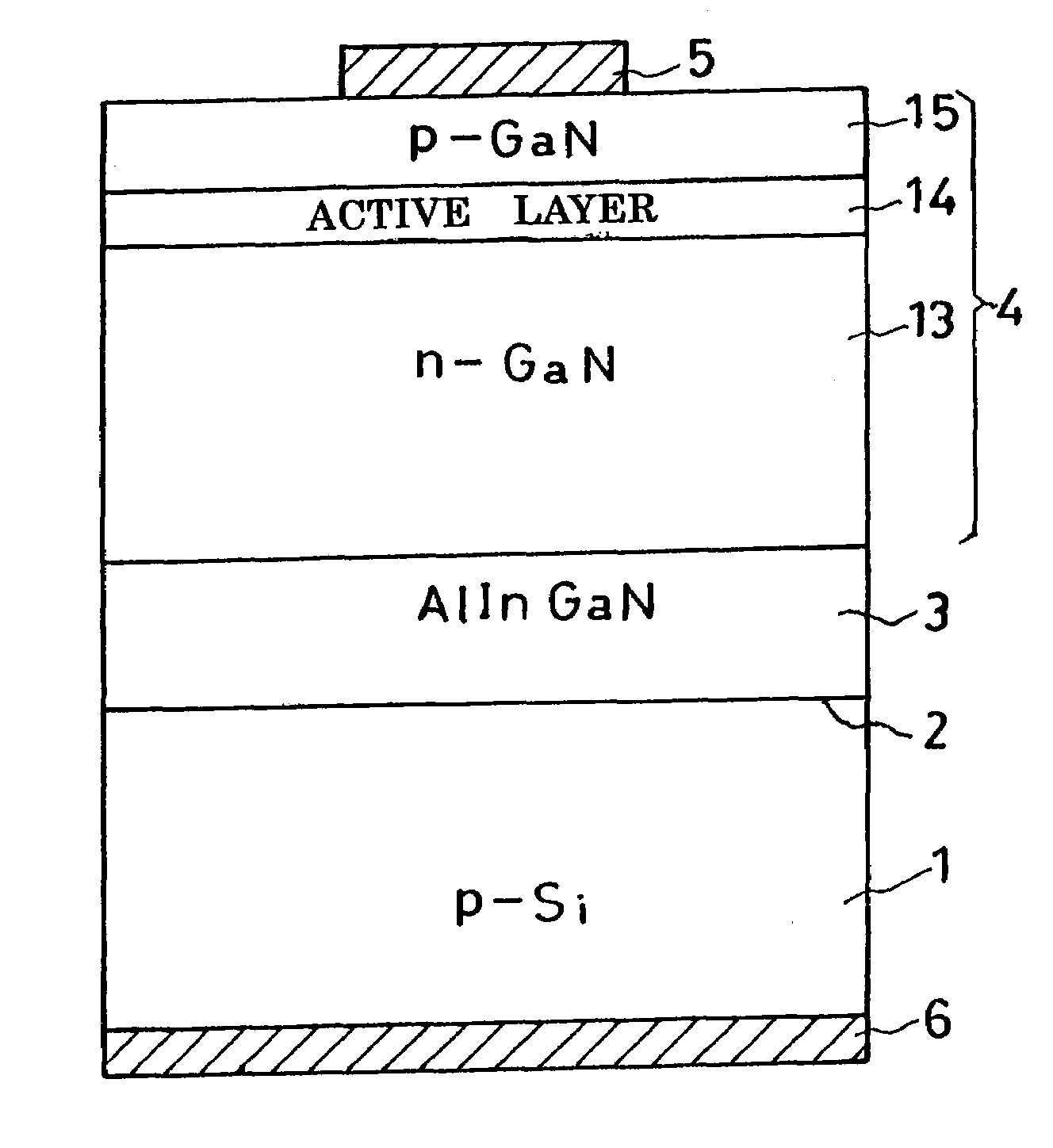 Nitride-based semiconductor device of reduced voltage drop