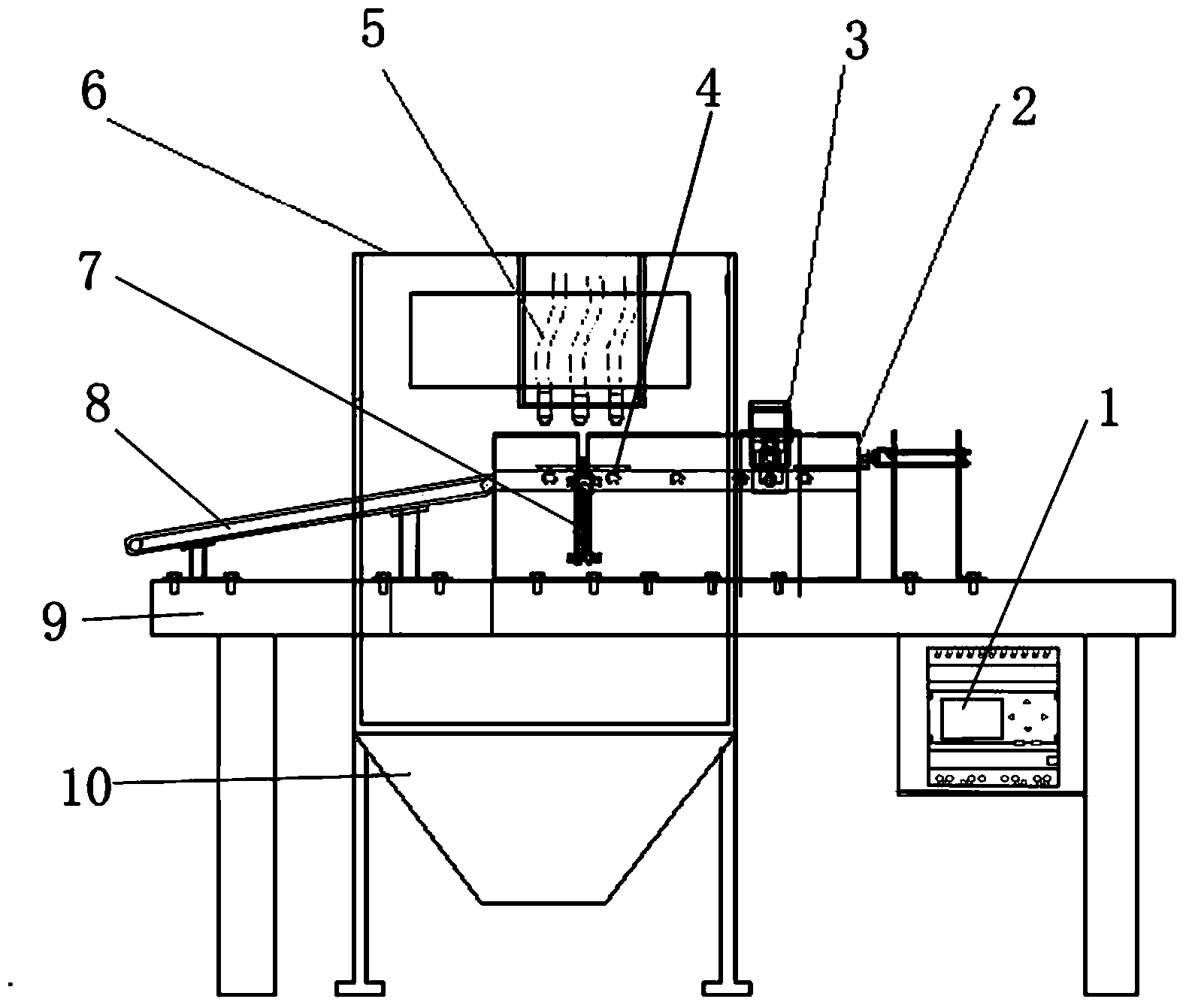 Automatic blanking and feeding device used for polishing workpiece