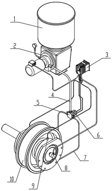 A fully automatic monitoring and control centralized lubrication system for traveling wheels of a crane