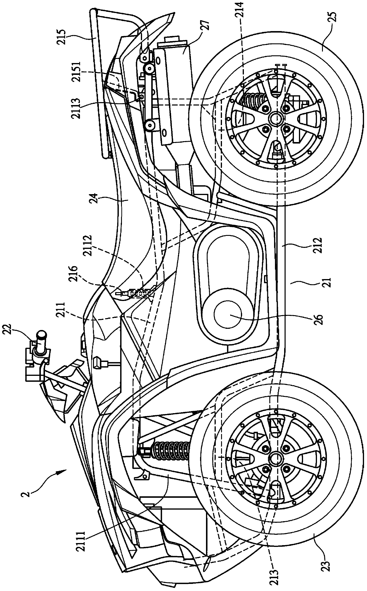 All-terrain vehicle seat structure