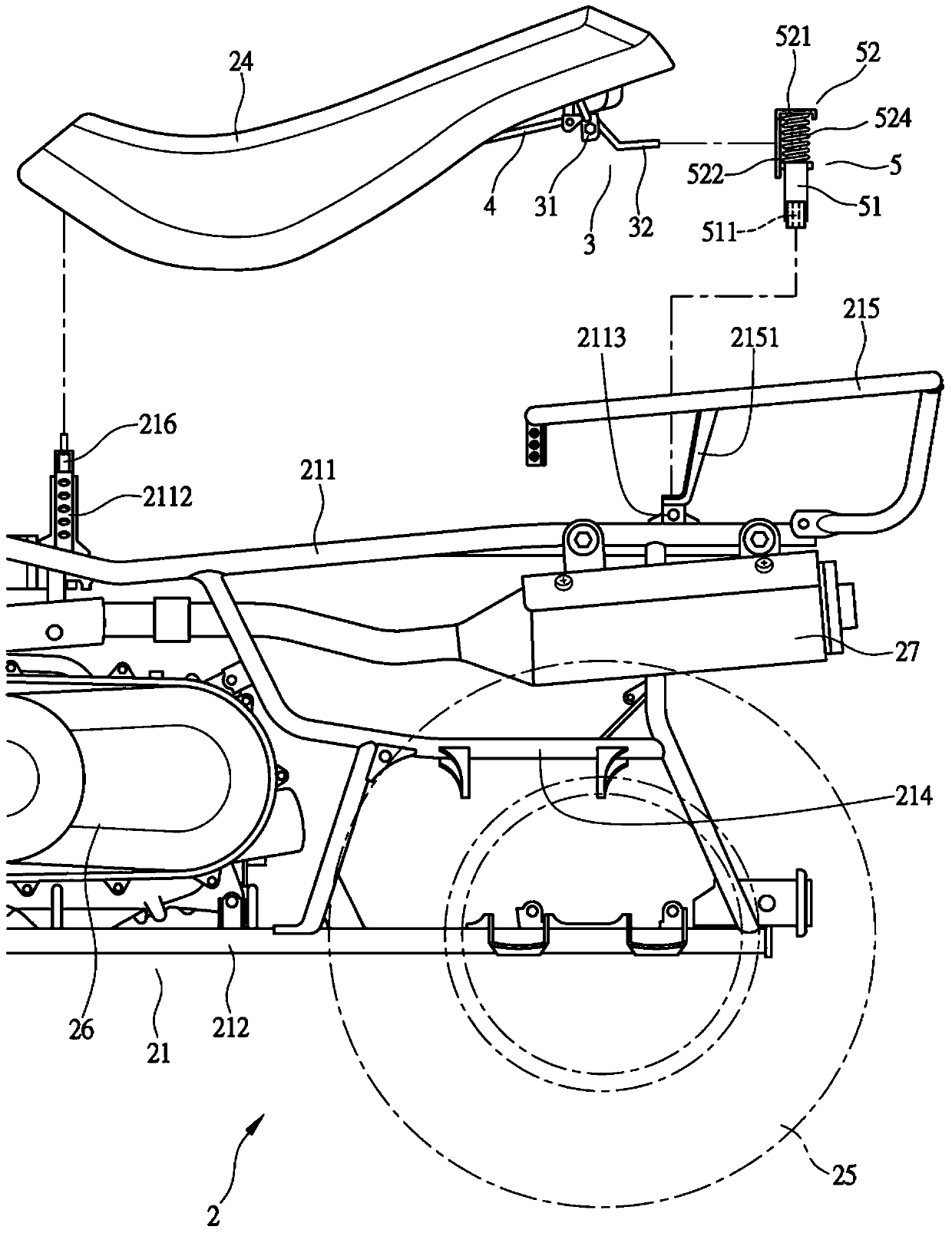 All-terrain vehicle seat structure