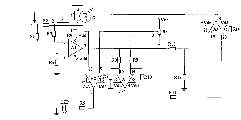 Laser power supply overcurrent protection circuit with locking function