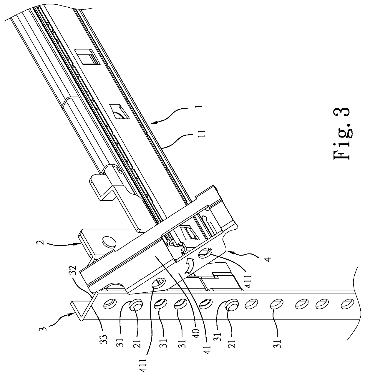 Server rail and server rack mounting structure