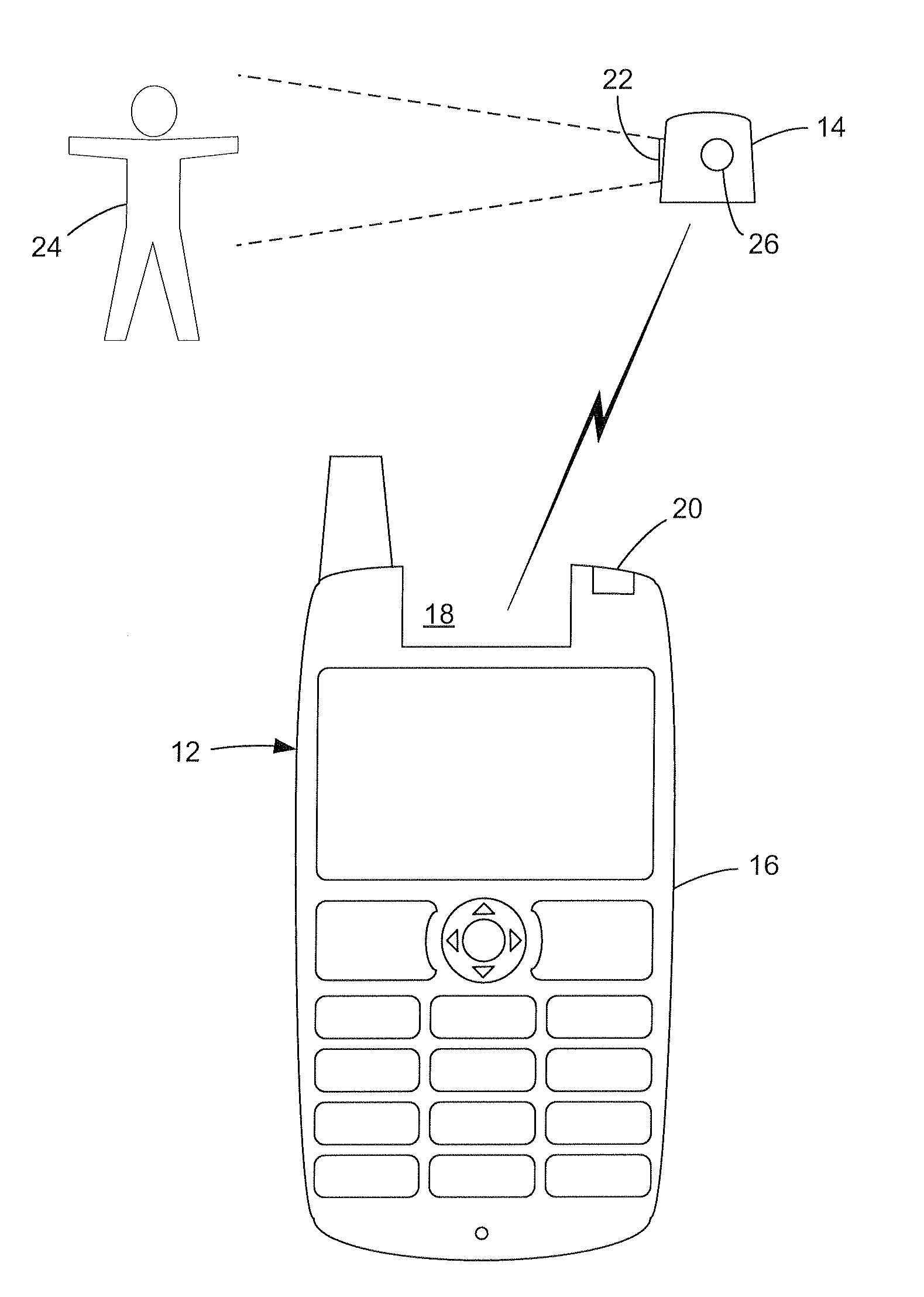 Mobile phone with integrated wireless camera