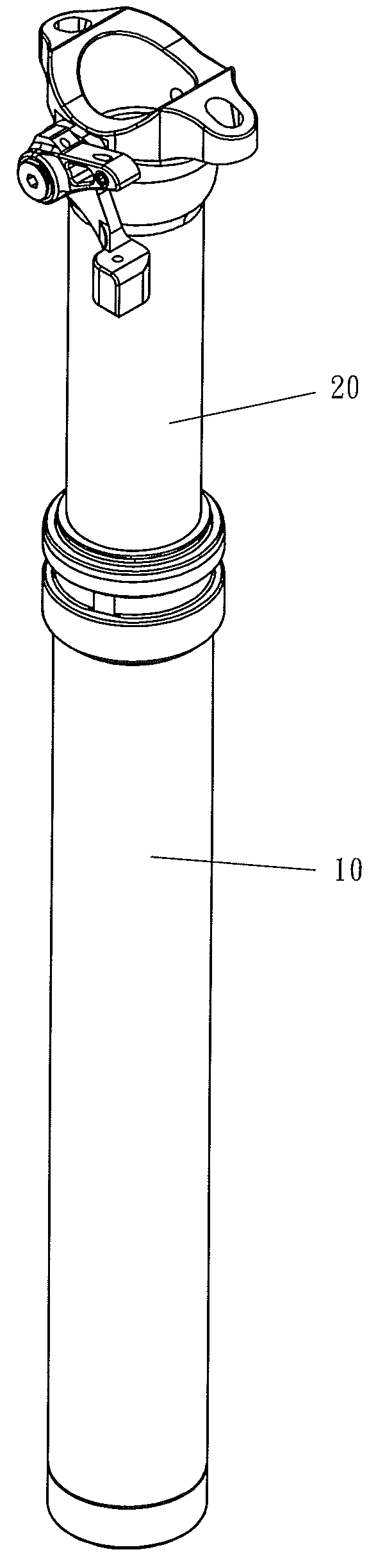 Direction restricting device for the inner and outer tubes of a bicycle seat post